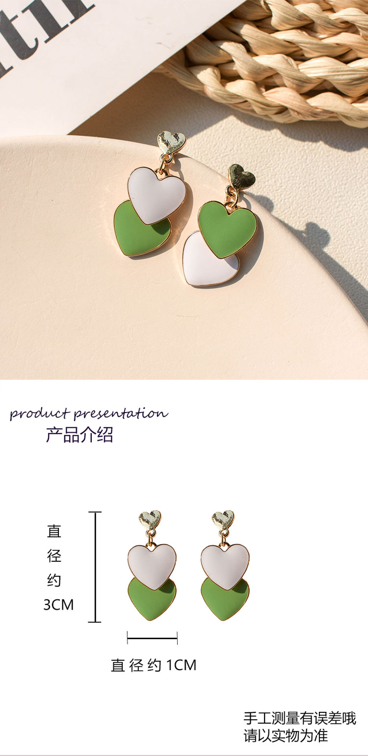 甜美個(gè)性不對(duì)稱撞色心形耳環(huán)批發(fā)