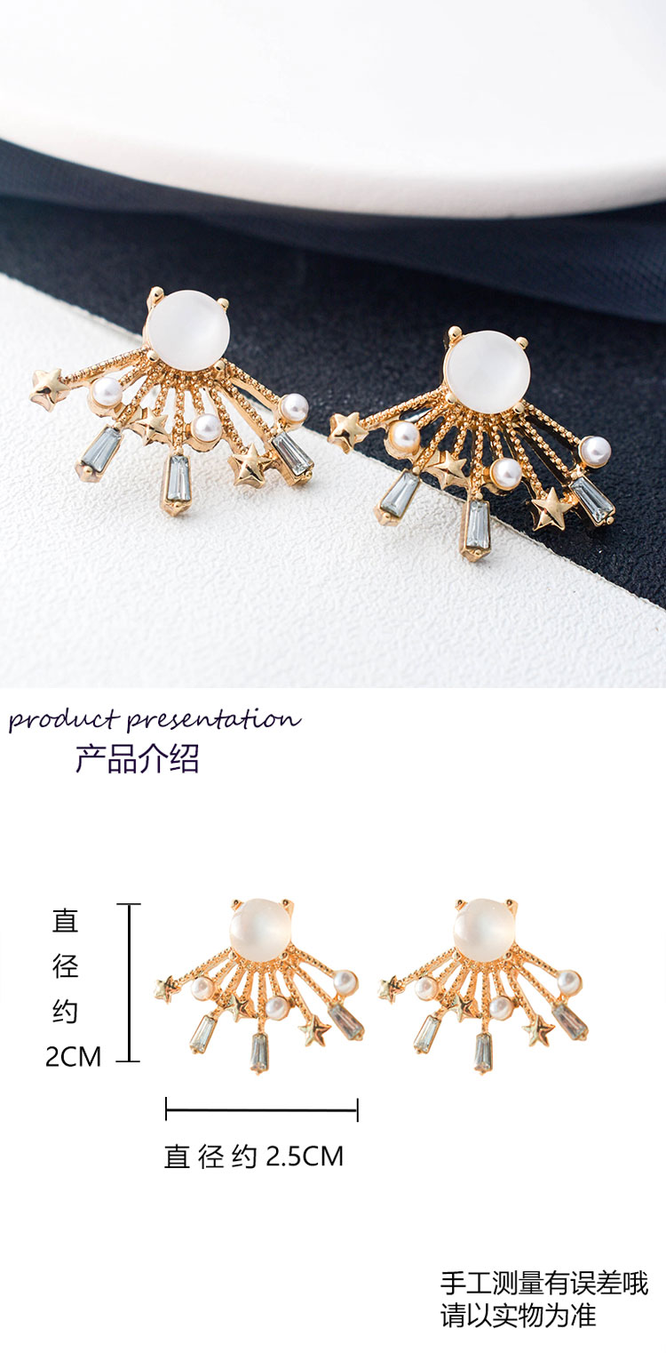 925銀針簡(jiǎn)約煙花珍珠耳釘韓國(guó)流行飾品