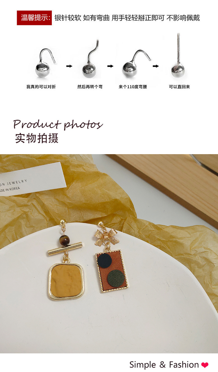 復(fù)古港風(fēng)幾何不對(duì)稱耳環(huán)批發(fā)
