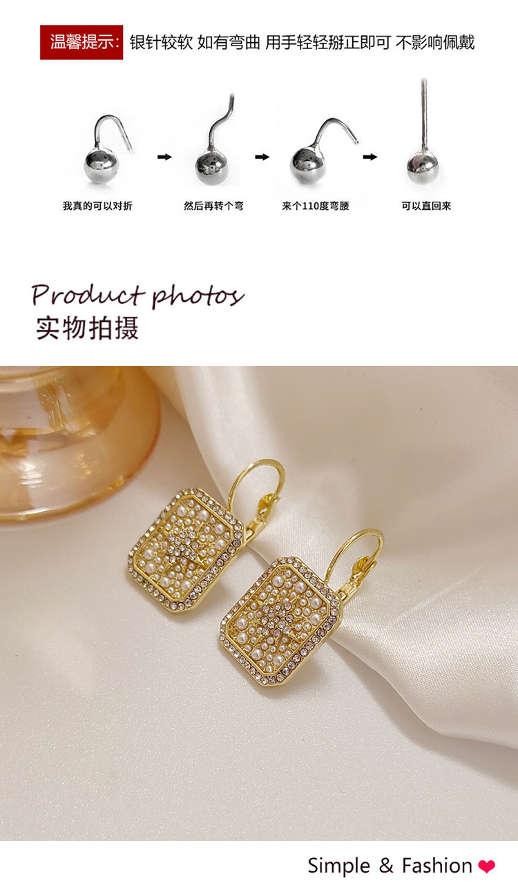 法式簡約滿鉆珍珠耳環(huán)飾品批發(fā)