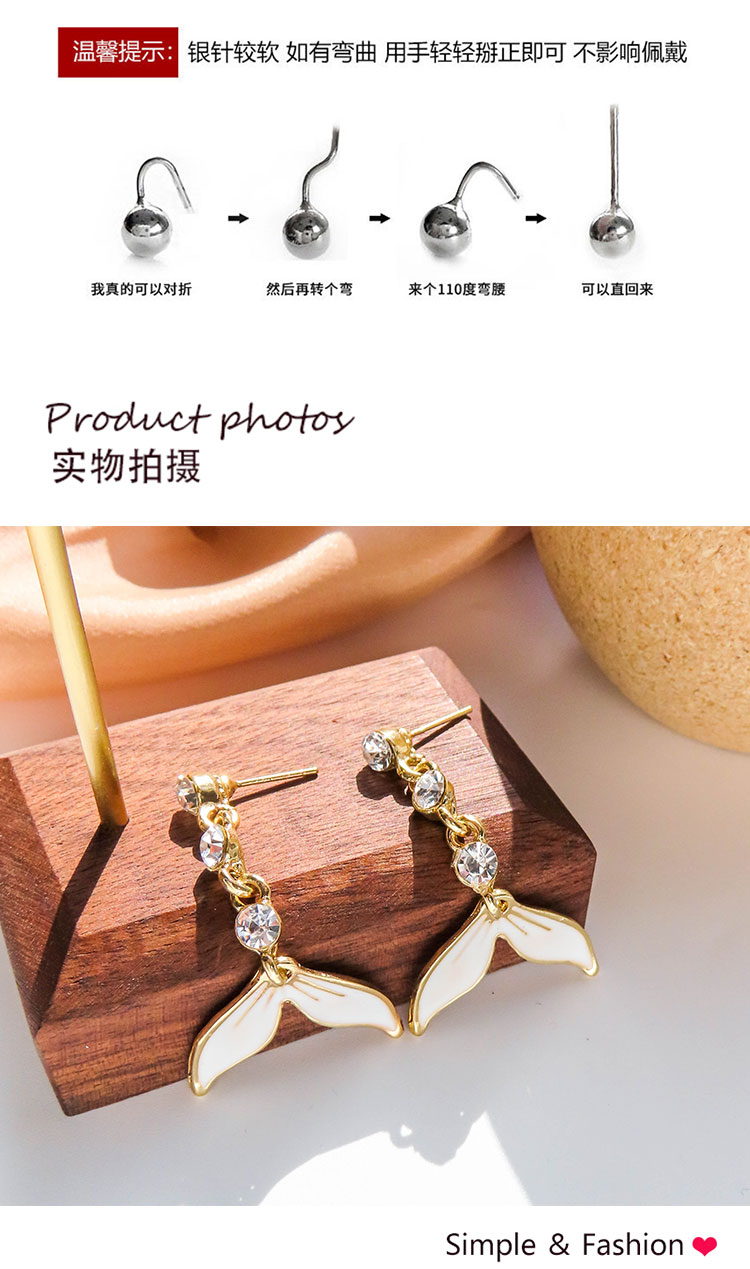 韓國(guó)氣質(zhì)小香風(fēng)魚尾巴耳環(huán)批發(fā)