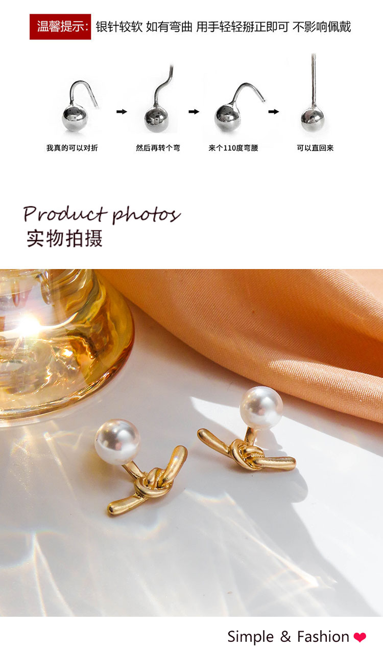 首飾廠(chǎng)家清新打結(jié)繩個(gè)性耳釘