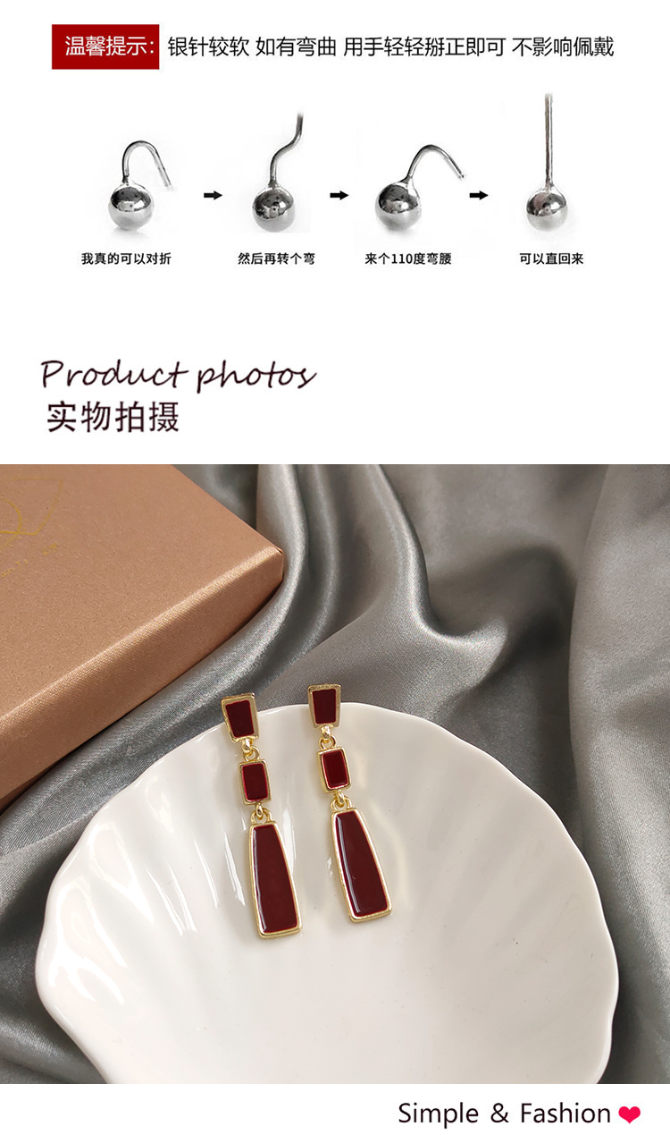 氣質(zhì)長(zhǎng)款紅色流蘇耳環(huán)批發(fā)