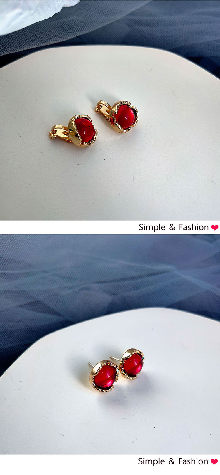 飾品批發(fā)廠家復(fù)古甜美貓眼耳釘