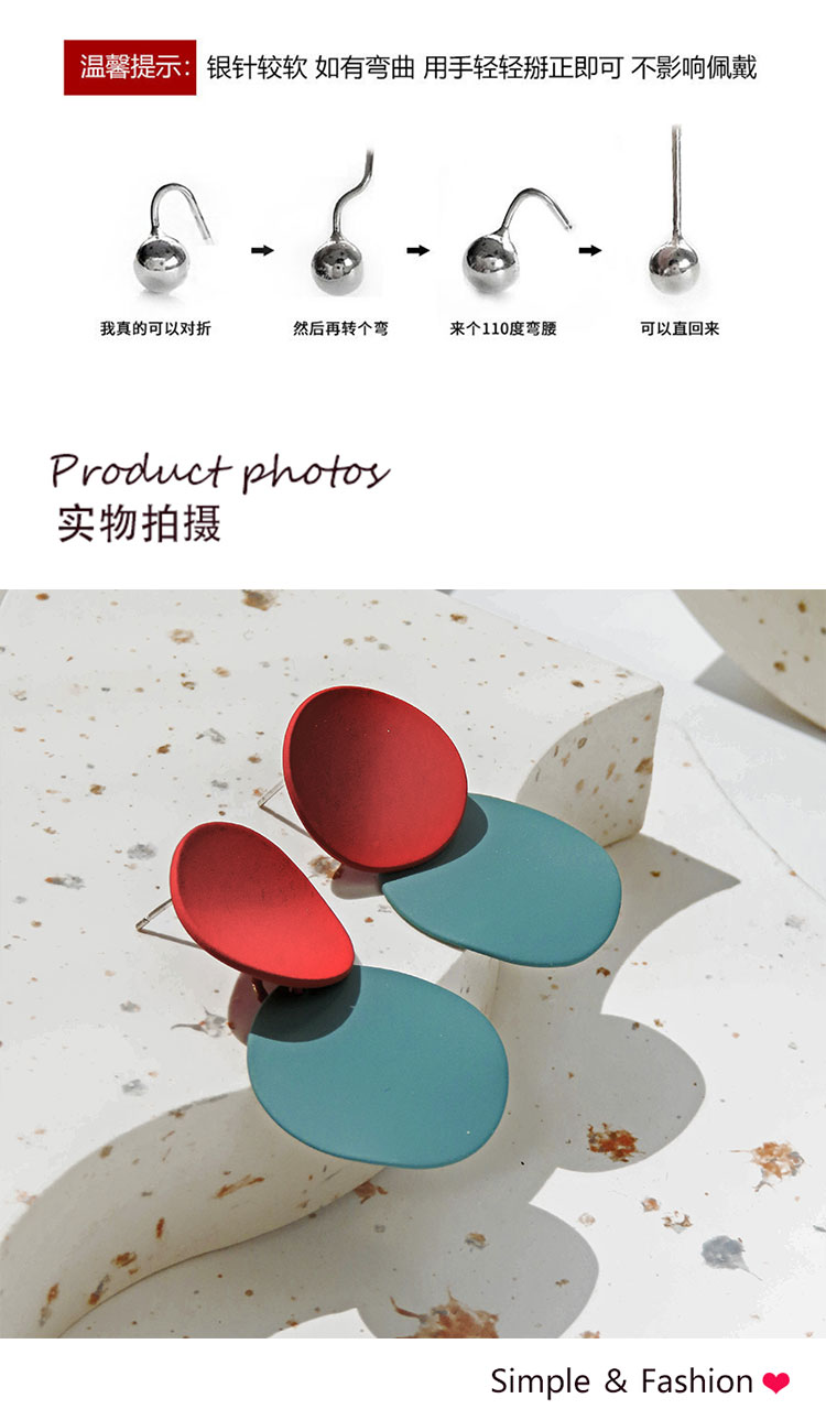 飾品批發(fā)簡約撞色烤漆耳環(huán)