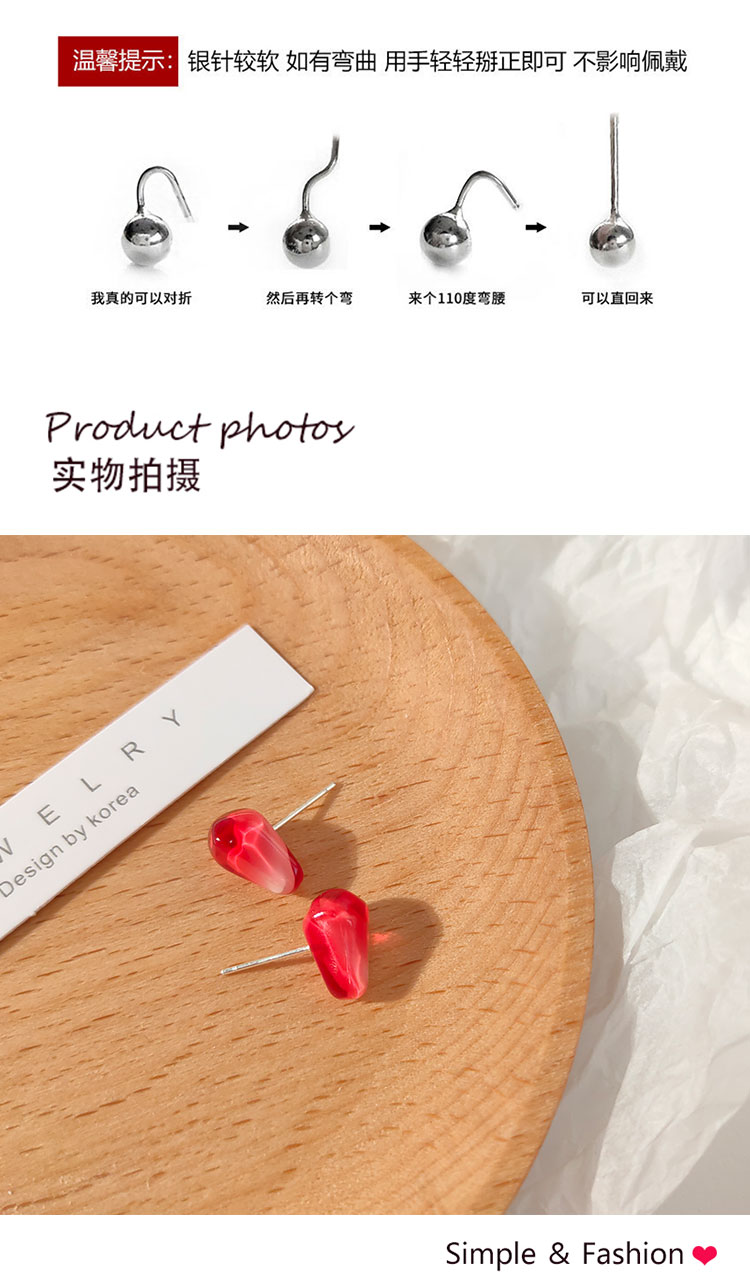 飾品批發(fā)廠家可愛(ài)紅石榴籽耳釘