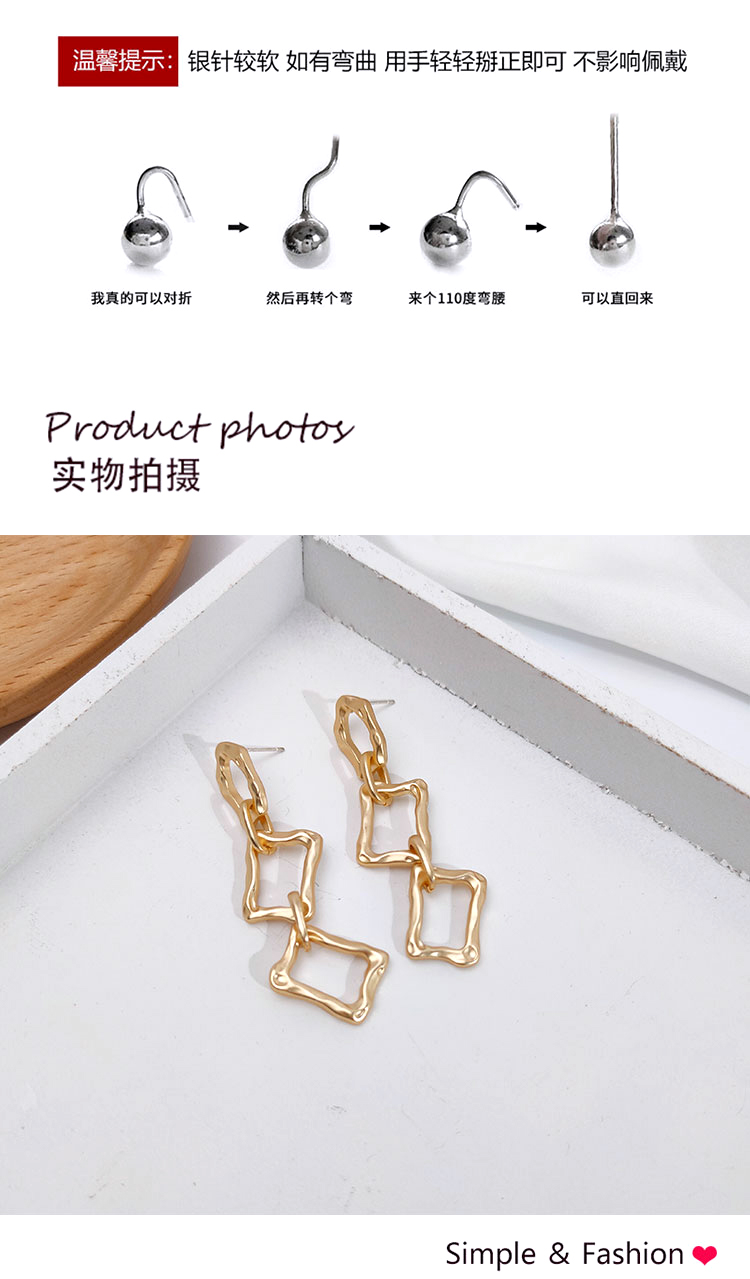 首飾批發(fā)高級感幾何金屬耳環(huán)