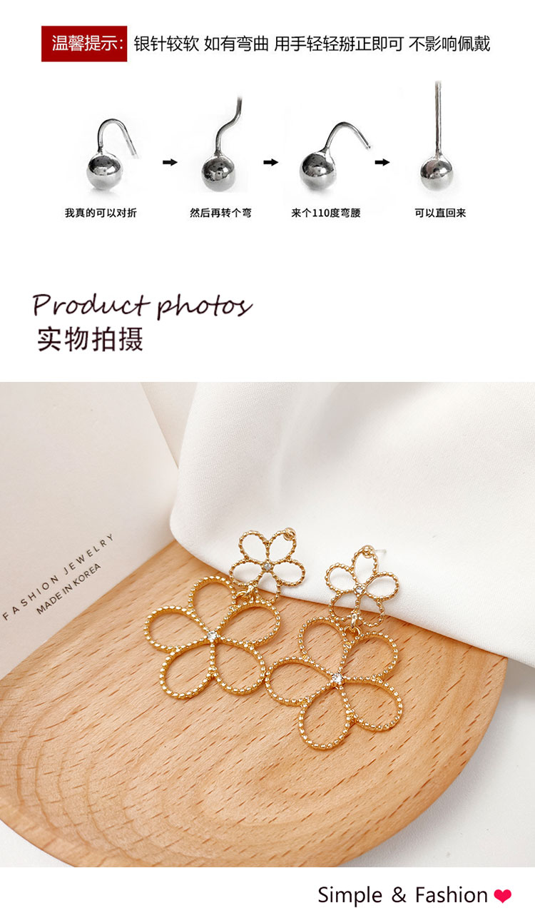 飾品批發(fā)復(fù)古港風鏤空花朵耳環(huán)