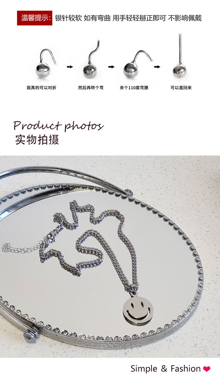首飾廠笑臉吊墜不銹鋼項鏈